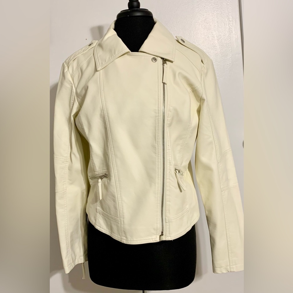Faux leather wedding jacket coat bride to be happily ever after honeymoon gift - Picture 3 of 14